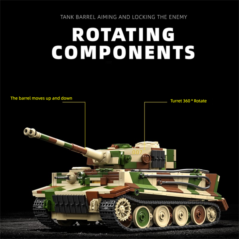 Lego Compatible Military Tank - Ensemble de blocs de construction de