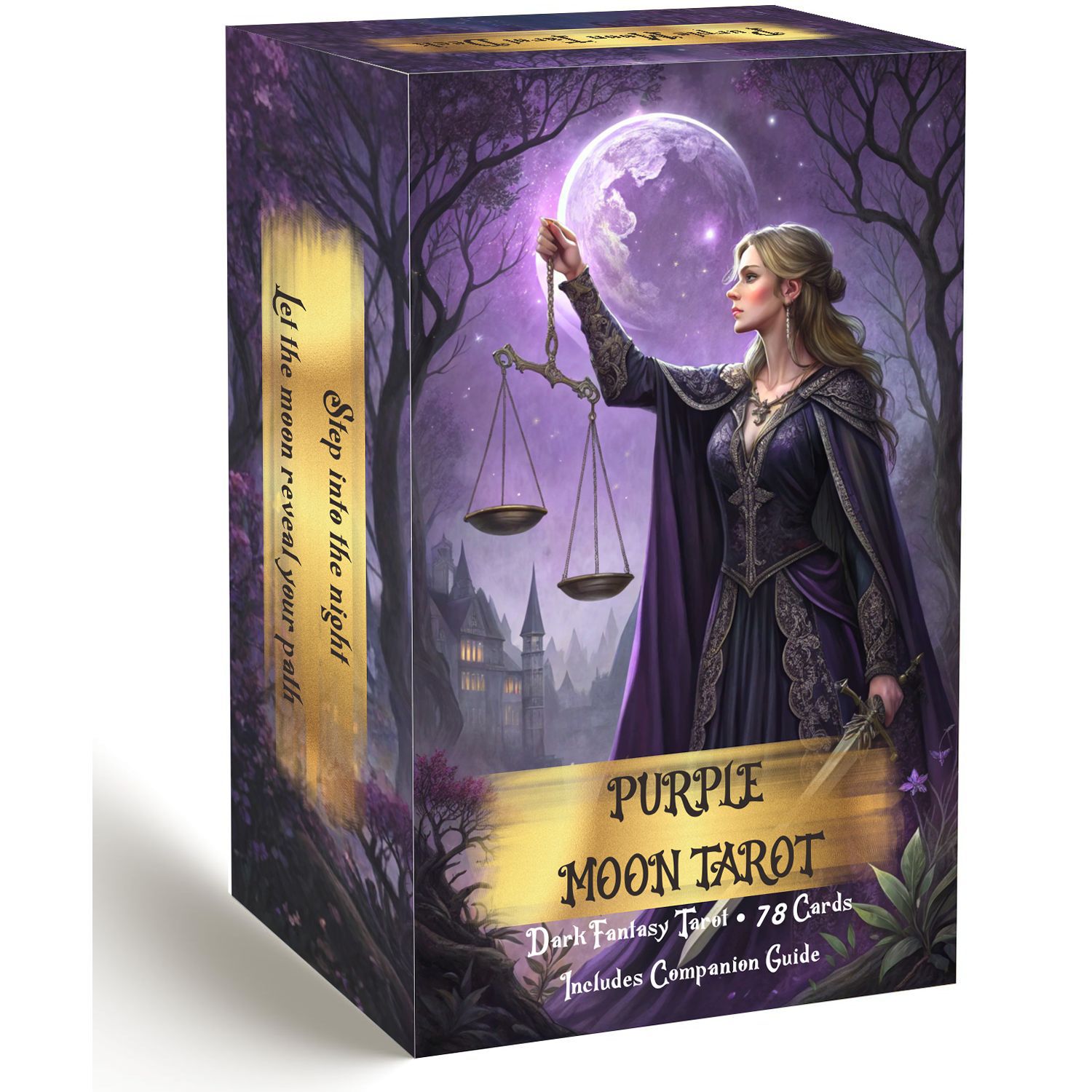 Tarot Cards Deck With Guidebook - Jeu de cartes de tarot Purple