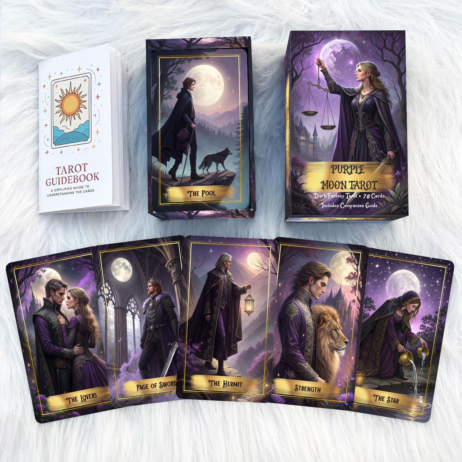 Jeu de cartes de tarot Purple  - Tarot Cards Deck With Guidebook avis et prix